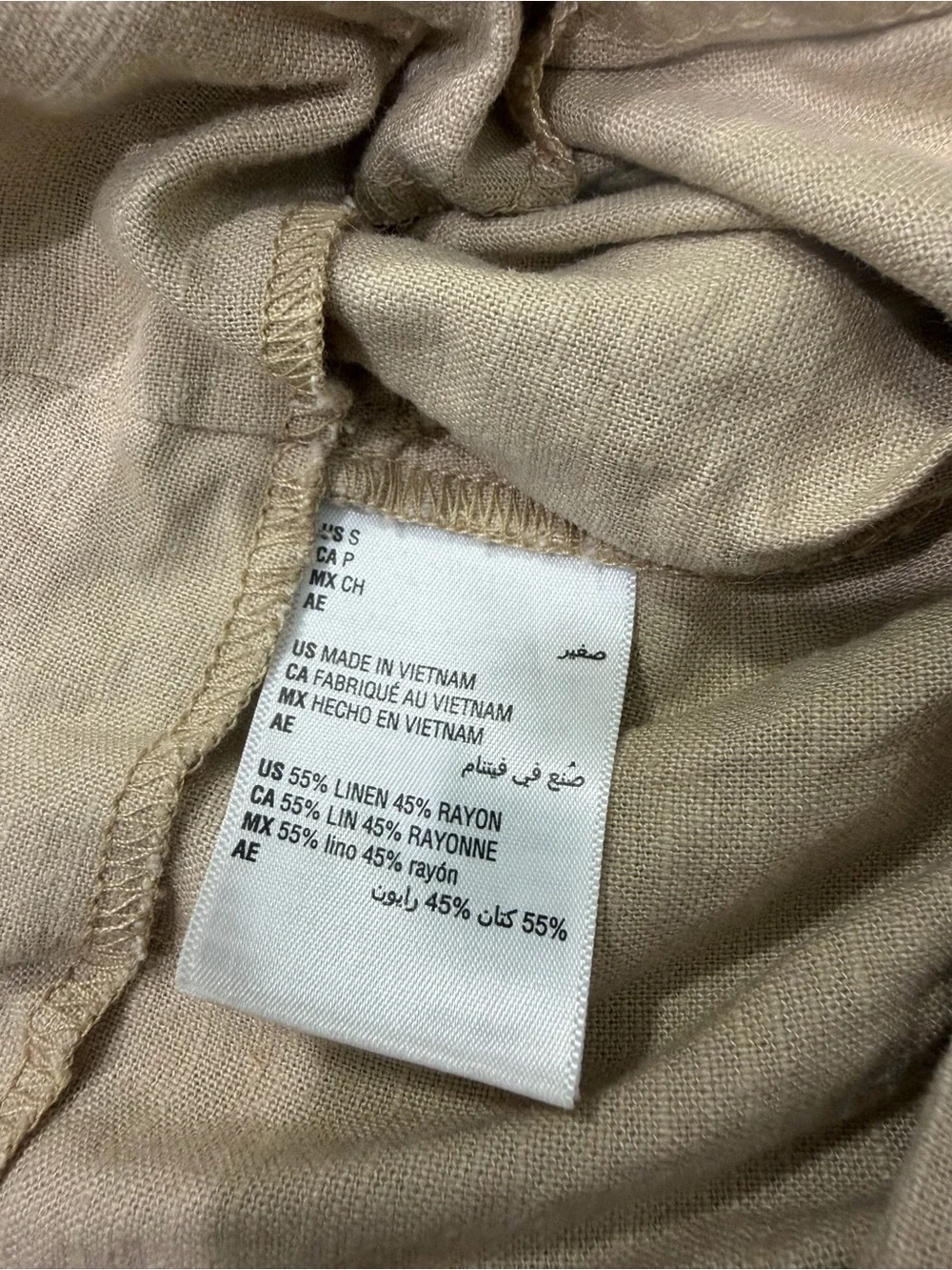 Women’s Safari Linen Paperbag-waist Belted wide Shorts in Tan Khaki Size Small